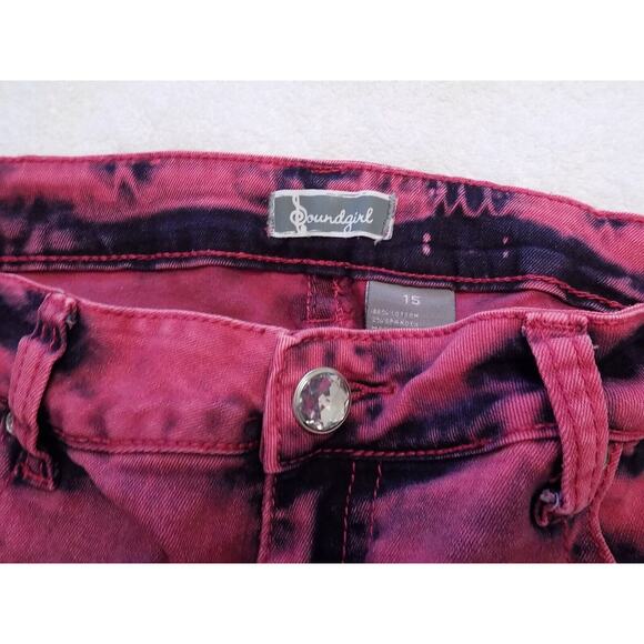 Soundgirl pink dyed jeans size 15 Junior - Picture 5 of 7